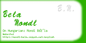 bela mondl business card